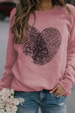 Valentine Day Heart Print Long Sleeved Pullover_Cwtstl0989