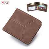 ANTI THEFT BRUSHED COWHIDE SHORT LEATHER WALLET_CWAB3788