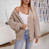 Vintage Long-Sleeved Single-Breasted Cardigan
