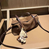 Suede And Matte Cowhide Simple Shoulder Bag_Cwab4120