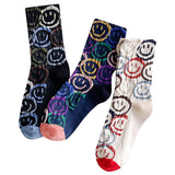 COTTON SMILEY FACE CREW SOCKS_CWMS0280