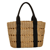 Women Casual Woven Straw Square Tote Bag _Cwab0822