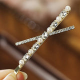 X-Shaped Diamond Crystalhair Clip_Cwaha1221