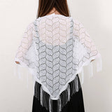 SUMMER WAISTCOAT HOLLOW TASSEL TRIANGLE SHAWL_CWMM1997