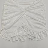 Solid-Color Pleated Short Dress Wraps The Hips