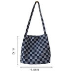 Plaid Simple Commuter Canvas Bag_Cwab2156
