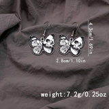 HALLOWEEN SKULL DARK BUTTERFLY EARRINGS_CWAJE1870