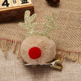 CHRISTMAS CARTOON FUR BALL ELK HAIRPIN HEADDRESS_CWAHA3419