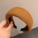 RETRO SOLID COLOR KNITTED HEADBAND HAIRPIN_CWAHA4033