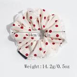 PLAID POLKA DOT FLOWER LACE HAIR TIE_CWAHA2260