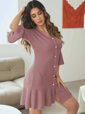 V-Neck Loose Casual Thin Nightdress