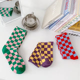 NEW ALL PLAID MID TUBE SOCKS FOR MEN AND WOMEN_CWMS0405
