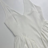 V-Neck Sexy Halter Pleated Cinched-Waist Dress