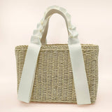 SIMPLE PORTABLE SOLID COLOR STRAW BAG_CWAB2093