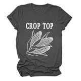 CORN LETTER PRINT TEE WOMEN S CASUAL T SHIRT_CWTTS1502