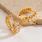 HIP HOP COLORFUL CZ HOOP EARRINGS GOLD PLATED_CWMM8515