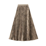 CHINESE STYLE PRINTED PLEATED SKIRT LONG SKIRT_CWBMS0313