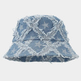 SUN PROTECTION RAW EDGE DENIM BUCKET HAT_CWAH1629