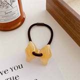 6PCS SET ACRYLIC BEAR FLOWER BOW HAIR TIES_CWAHA0337