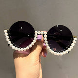 FASHIONABLE ROUND HALF FRAME SMALL SUNGLASSES_CWASG0782