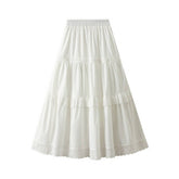 LACE TRIM HIGH WAIST MIDI CAKE SKIRT_CWBMS0335