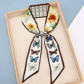 FRUIT PRINT TWILLY SCARF HAIR TIE BAG RIBBON_CWASC0431