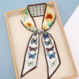 FRUIT PRINT TWILLY SCARF HAIR TIE BAG RIBBON_CWASC0431