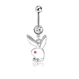 BUNNY PLAYBOY CZ BELLY BUTTON PIERCING_CWMM9238