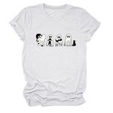 GHOST AND BLACK CAT TEE PLUS SIZE CASUAL TOP_CWTTSL0490