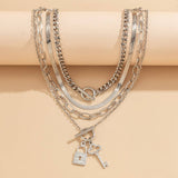 SNAKE BONE CHAIN VINTAGE KEY BRACELET NECKLACE_CWAJE1148