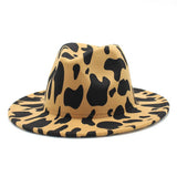 JAZZ HAT LEOPARD PRINT WOOLEN HAT WIDE BRIM HAT_CWAH2600