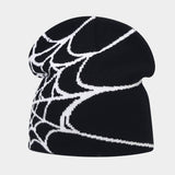 OUTDOOR SPIDER WEB JACQUARD KNITTED HAT_CWAH1599