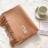 COLORBLOCK TASSEL SCARF THICK WRAP FOR STUDENTS_CWASC2281