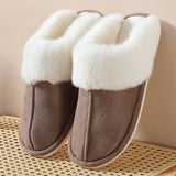 FAUX SUEDE FUZZY SLIPPERS WOMEN MEN_CWSHS0267
