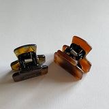 MINIMALIST GOLD TONE MINI TORTOISE HAIR CLAW_CWAHA4016