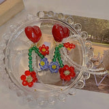 LOVE HEART FLOWER BOWKNOT CUTE FASHION EARRINGS_CWAJE1711