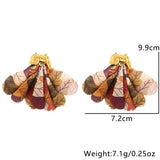 BOHO HANDMADE FLORAL EARRINGS LEOPARD PRINT FABRIC_CWMM6176