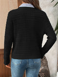 Solid-Color Commuter Knitted Casual Cardigan