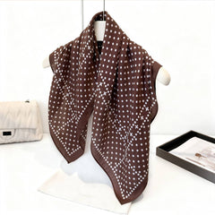 Minimalist Polka Herringbone Linen Feel Scarf_Cwasc03306