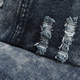 Vintage Washed Distressed Denim Baseball Cap_Cwah0896