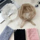 HEART LACE TRIANGLE SCARF SUN PROTECTION NECK WRAP_CWASC0840