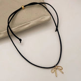SWEET AND CUTE BOW DRAWSTRING NECKLACE FOR WOMEN_CWAJE3078