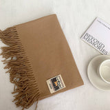 SOLID COLOR FAUX CASHMERE SCARF WINTER WRAP_CWASC2303