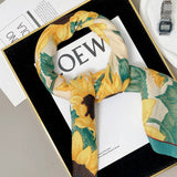 90CM SUNFLOWER FAUX WOOL VELVET SCARF SHAWL_CWASC0907