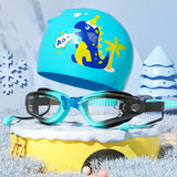 KIDS HD ANTI FOG SWIM GOGGLES CAP CUTE STYLE_CWMM6644