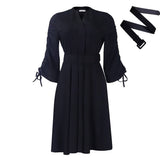 FASHIONABLE AND ELEGANT PLUS SIZE PLEATED DRESS_CWDSD6066