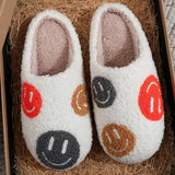 Winter Smiling Face Pattern Cotton Slippers