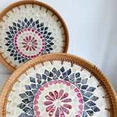 RATTAN SHELL STORAGE BASKET TRAY 2 PIECE SET_CWMM4542