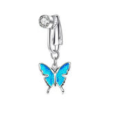 NON PIERCED BUTTERFLY OIL DROP BELLY BUTTON CLIP_CWMM9469