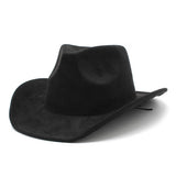 Unisex Suede Wide Brim Fedora Vintage Cowboy Hat_Cwah0824